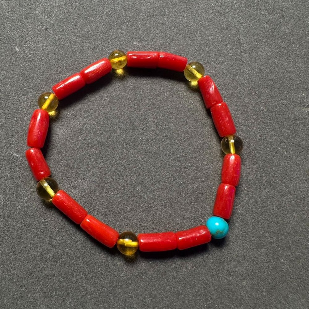 Italy Red Coral and  Baltic Sea Amber bracelets